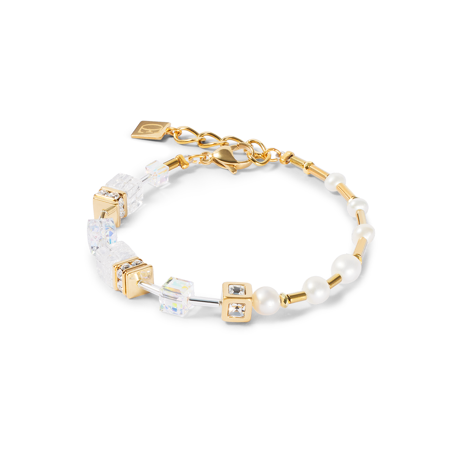 Coeur de lion Bracelet GeoCUBE® Fusion Precious Pearl Mix gold-white