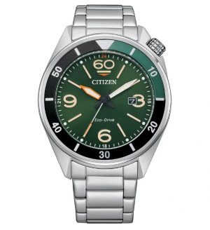 Citizen Gents Seaplane Green Stainless Steel Bracelet Watch