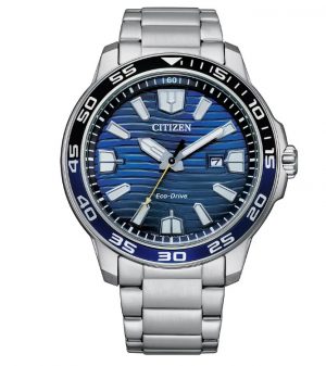 Citizen Gents Stainless Steel Sport Wave Blue Dial Watch