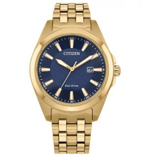 Citizen Gents Peyton Gold Plated Blue Dial Watch
