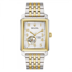 Bulova Gents Sutton Automatic Two Tone Rectangular Watch