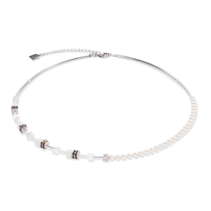 coeur de lion GeoCUBE® Mini Fusion Pearls Necklace silver-white