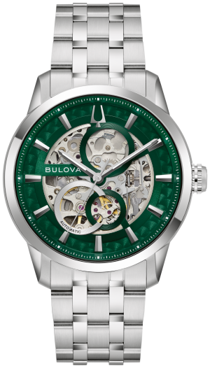 Bulova Sutton Automatic Skeleton Green Dial Gents Watch