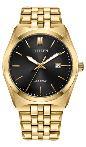 Citizen Corso Black Dial Gold-plated Watch