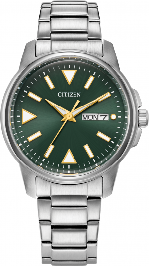 Citizen Eco Drive Garrison Day Green Dial Gents Watch