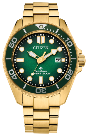 Citizen Promaster Diver 200 Green Dial Gold Plated Gents Watch