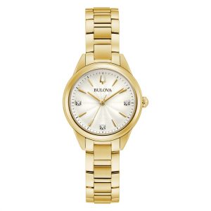Bulova Sutton Diamond Watch Gold Tone