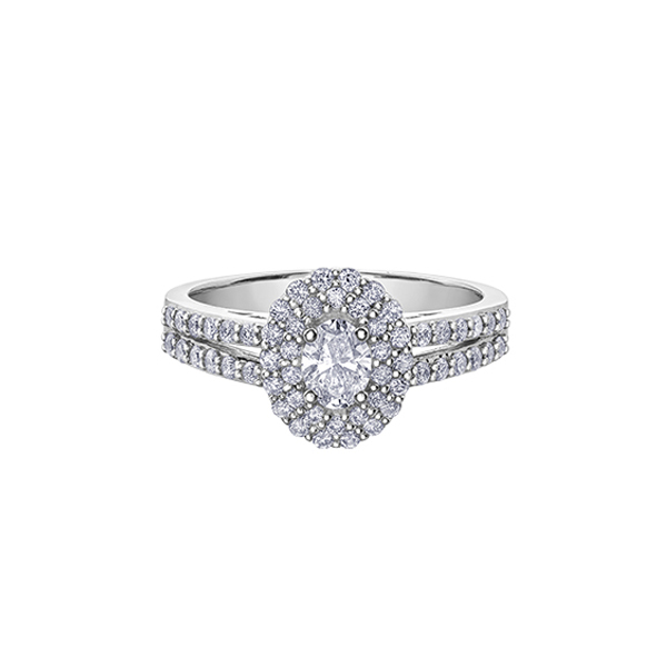 Platinum Diamond Double Halo Engagement Ring