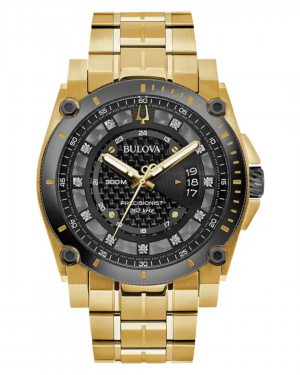 Bulova Gents Precisionist X Gold Plated 11 Diamonds Watch