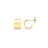 9K Gold Wide Wedding Style Stud