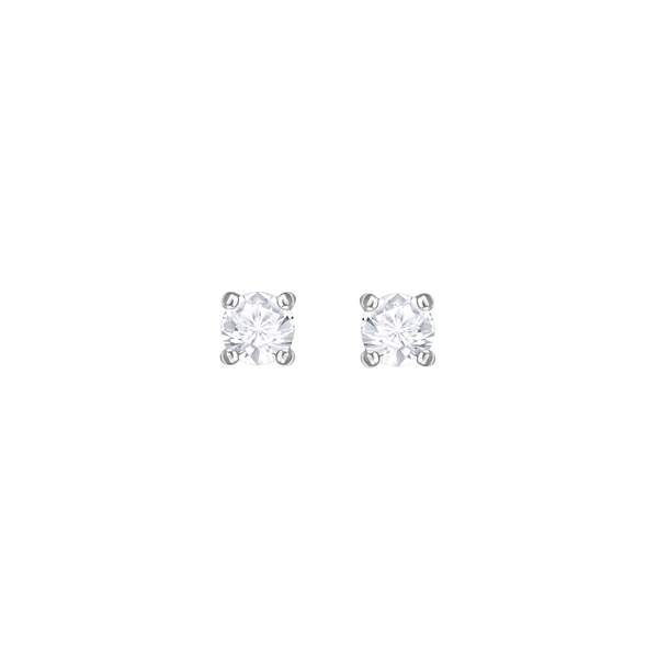 Swarovski Attract Round Pierced Earrings White Rhodium Plating - Image 3