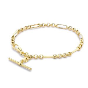 9K Yellow Gold T-Bar Bracelet
