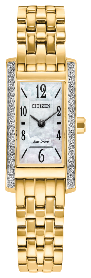 Citizen Petite Palidoro 28mm Yellow Gold Tone Mother of Pearl Crystal Watch