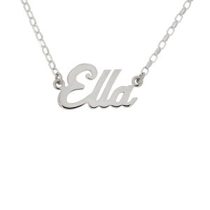 Silver Script Name Pendant
