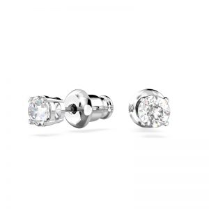 Swarovski Attract Round Pierced Earrings White Rhodium Plating