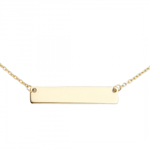 9K Gold Bar Engravable Pendant