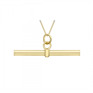 9ct Yellow Gold Round T-Bar Pendant
