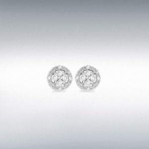 0.14ct Lab Created Diamond Halo Stud Earring