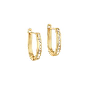 Silver 25ct Lab Created Diamond Huggy Earring