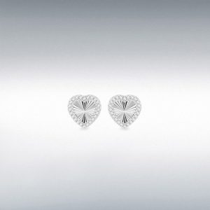 Rainbow Heart and Cubic Zirconia Stud Earrings