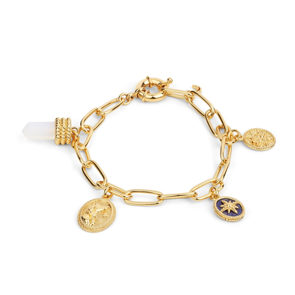 Newbridge Amy Gold Plated Bracelet with Opalite Charms