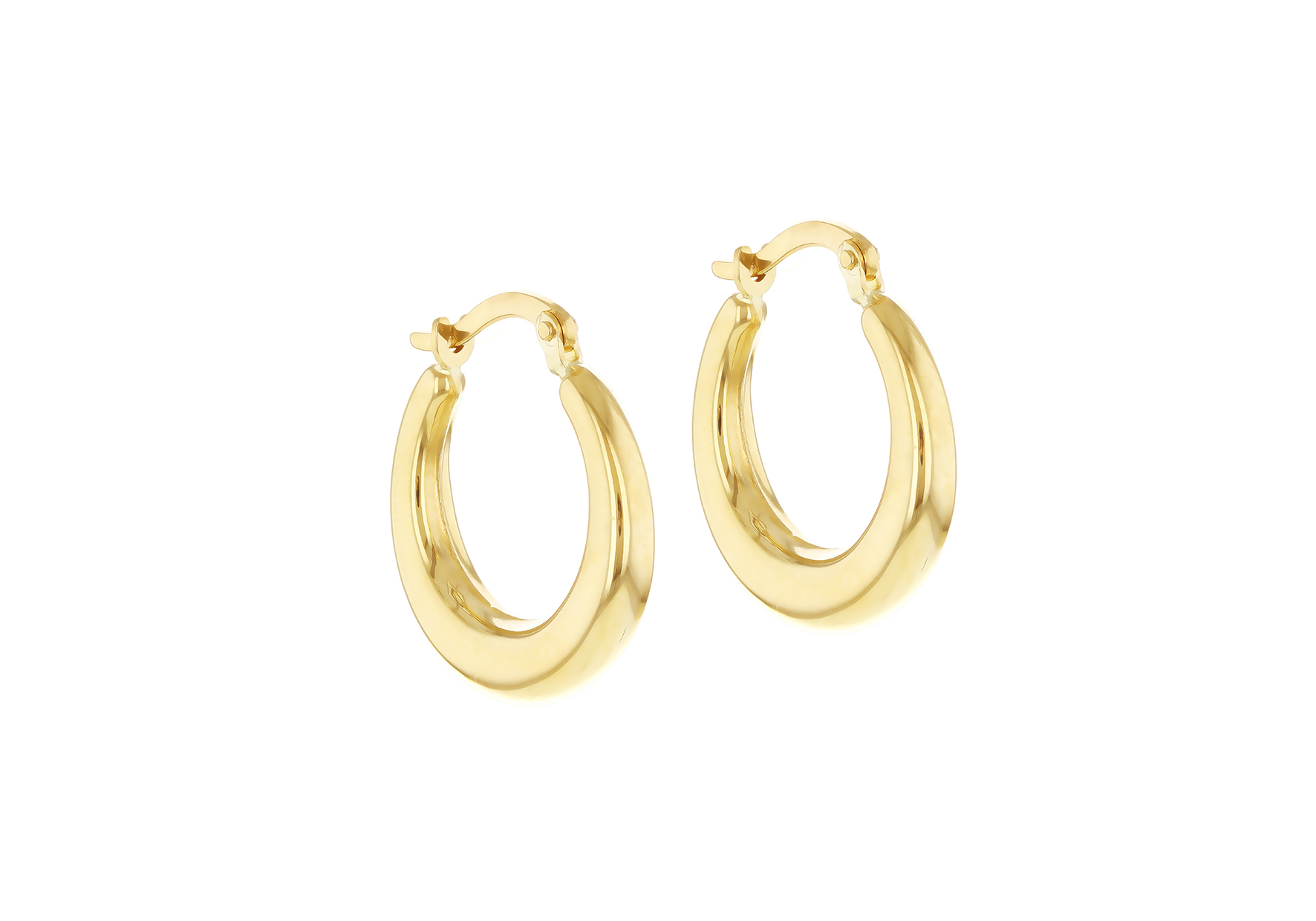 9k Gold Tapered Creole Hoops - Image 2