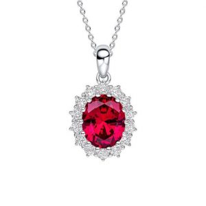 Diamonfire Red CZ Cluster Pendant