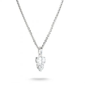 THOMAS SABO Silver Necklace with Oval and Heart Zirconia Stones