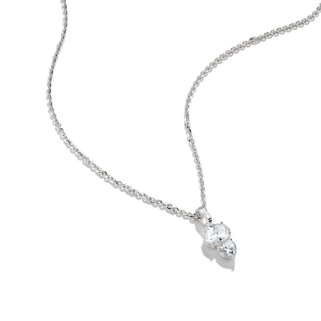 THOMAS SABO Silver Necklace with Oval and Heart Zirconia Stones - Image 2
