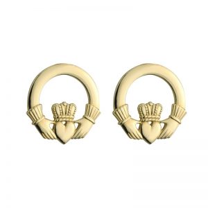 14K Gold Claddagh Stud Earrings