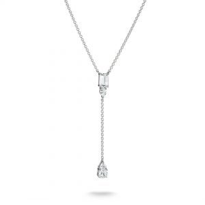 THOMAS SABO Silver Y Necklace with White Zirconia Stones