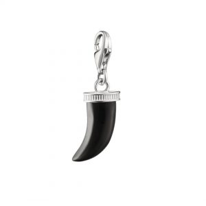 THOMAS SABO Silver Charm Pendant Tooth Obsidian Original