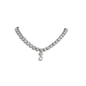 Newbridge Cubic Zirconia Cluster Floral Necklace