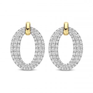 Ti Sento Pave Cubic Zirconia Drop Studs