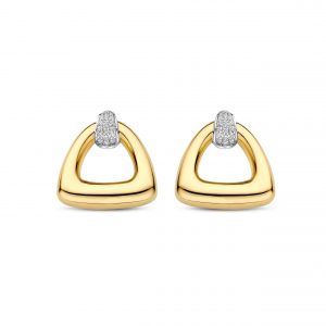 Ti Sento Gilded Pave Triangular Studs