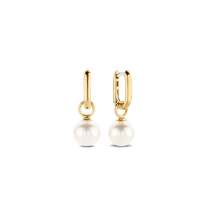 Ti Sento Gold Plated Hanging Pearl Earrings