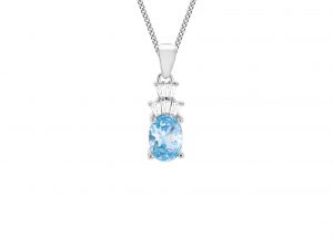 Sterling Silver Rp Oval Cz Pendant