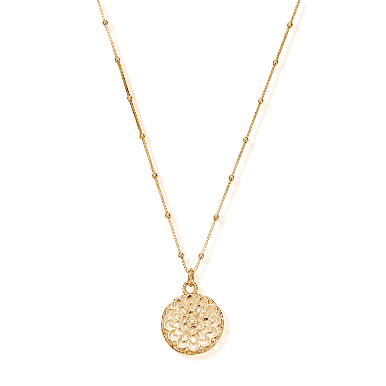 ChloBo Moon Flower Necklace Gold Plate