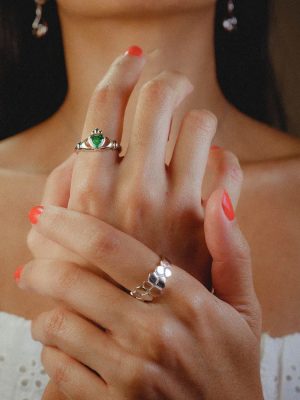 NEW1064129Claddagh-Ring-House-of-Lor-Irish-Gold-Green-Stone-5229-NEW-129