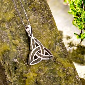 NEW3118131Connemara Marble Trinity Knot Necklace Silver 44701-4314-NEW-849
