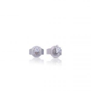 Diamonfire Sterling Silver Four Claw Solitaire Zirconia Stud Earrings