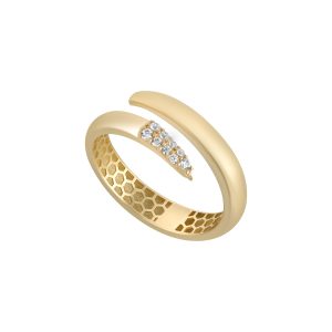 9k Gold Cubic Zirconia Tipped Open Ring