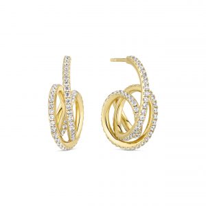 Sif Jakobs Spirale Piccolo Gold Plated Cubic Zirconia Earrings