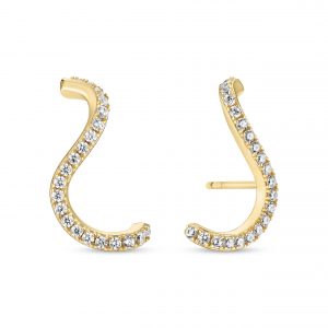 Sif Jakobs Gold Plated Ellera Waves Cubic Zirconia Earrings