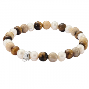 Thomas Sabo Silver Beads Bracelet With Ercu Stone 19cm