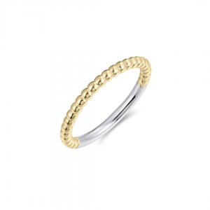 Gisser Gold Plated Beaded Front Plain Back Ring