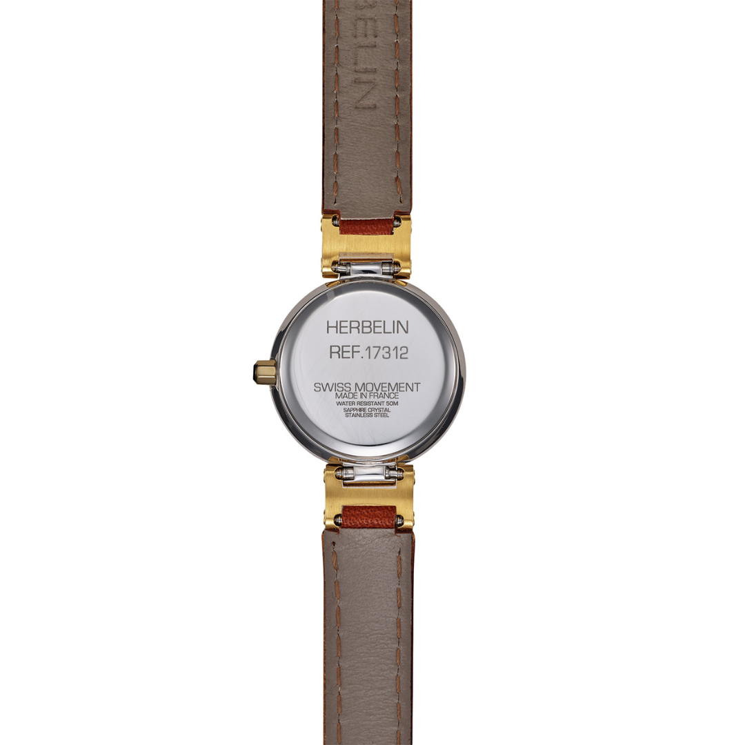 Herbelin Lady H Bi Colour Brown Strap Ladies Watch - Image 2