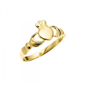 Mens 9K Gold Lightweight Claddagh Ring