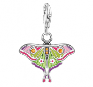 Thomas Sabo Silver Charm pendant in colourful moth design
