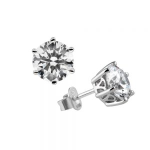 Diamonfire Zirconia Solitaire Stud Earrings 2.0ct